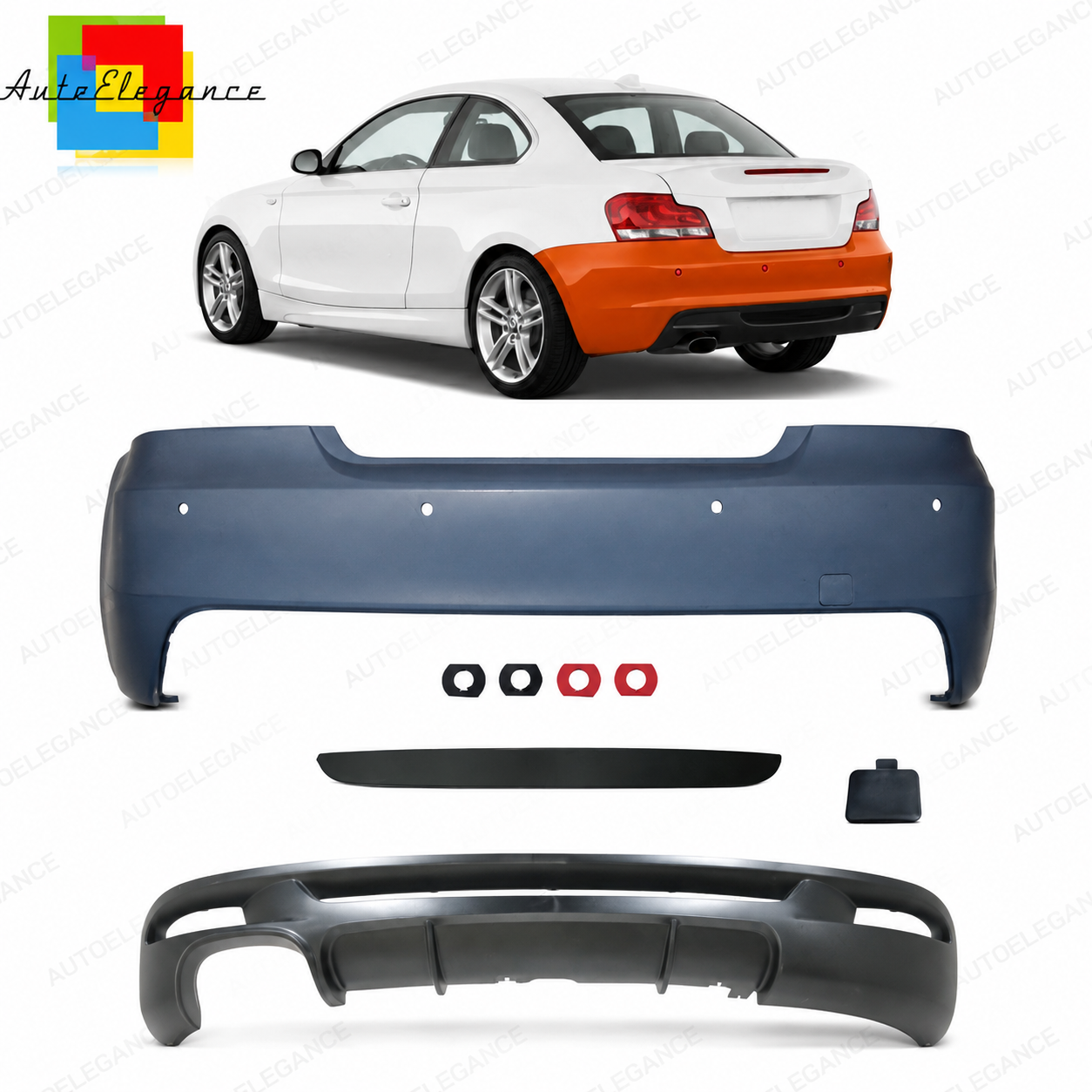 👉Paraurti posteriore con diffusore adatto per BMW Serie 1 (E82/E88) 2007-2013👈