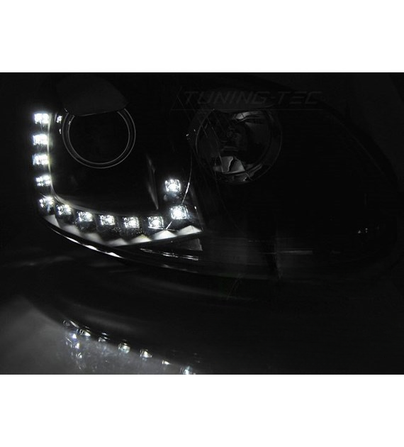 π Fari Anteriori Adatto per VW Golf 5 03-09 True DRL Neri π