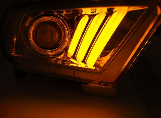 ๐ Fari Anteriori Adatto per Ford Mustang V 10-13 LED Tube Cromati ๐