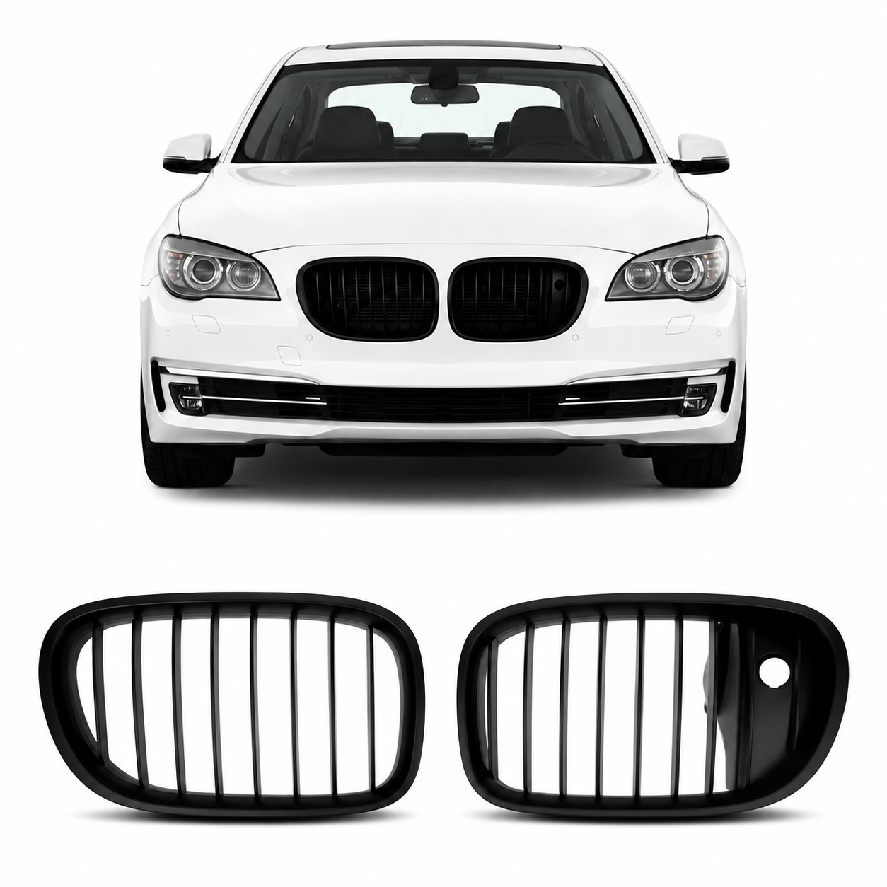 👉Griglia Anteriore Nero Opaco con Foro Camera per BMW Serie 7 2008-2015👈