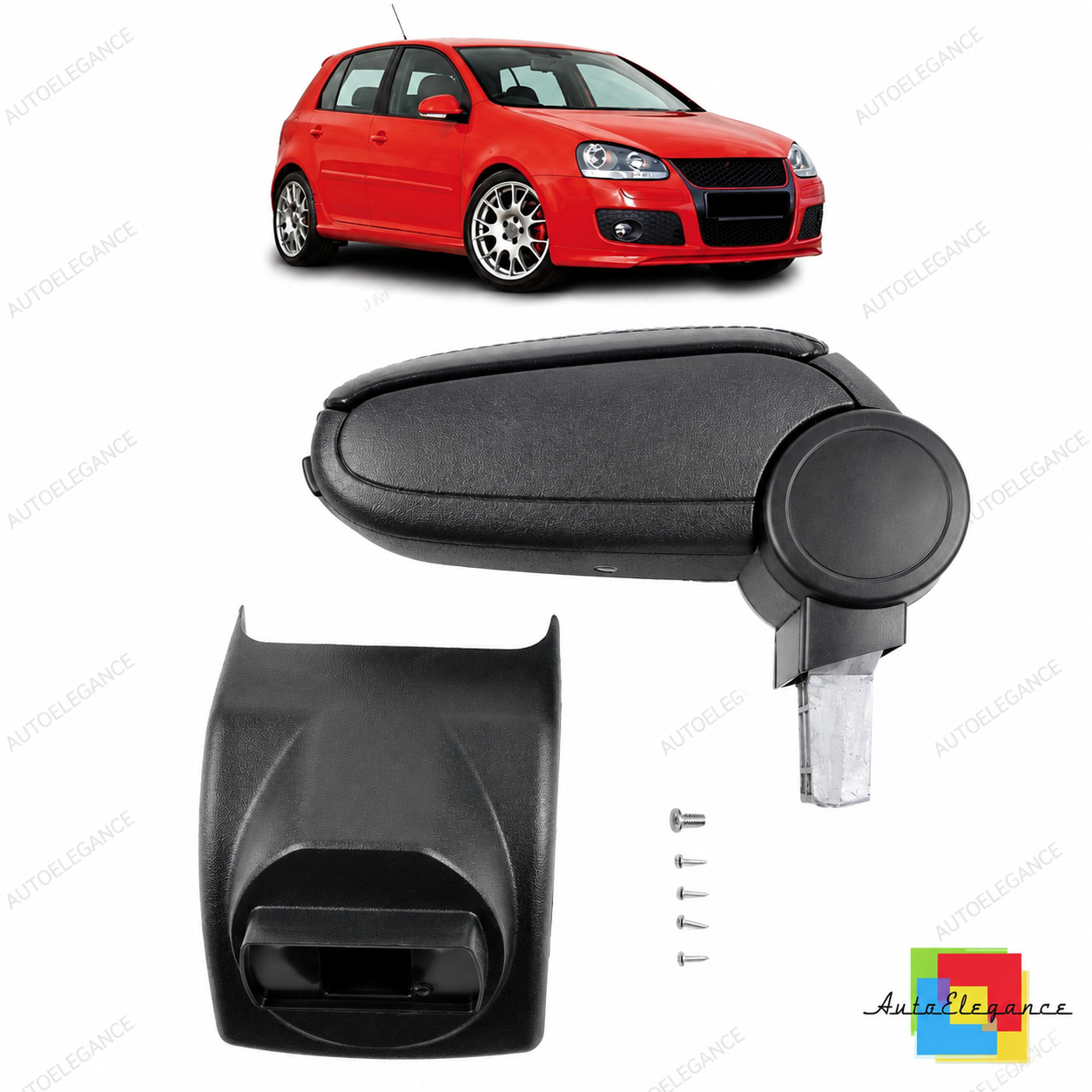 👉Bracciolo in pelle PU nera con vano portaoggetti VW Golf V Jetta V 03-08👈