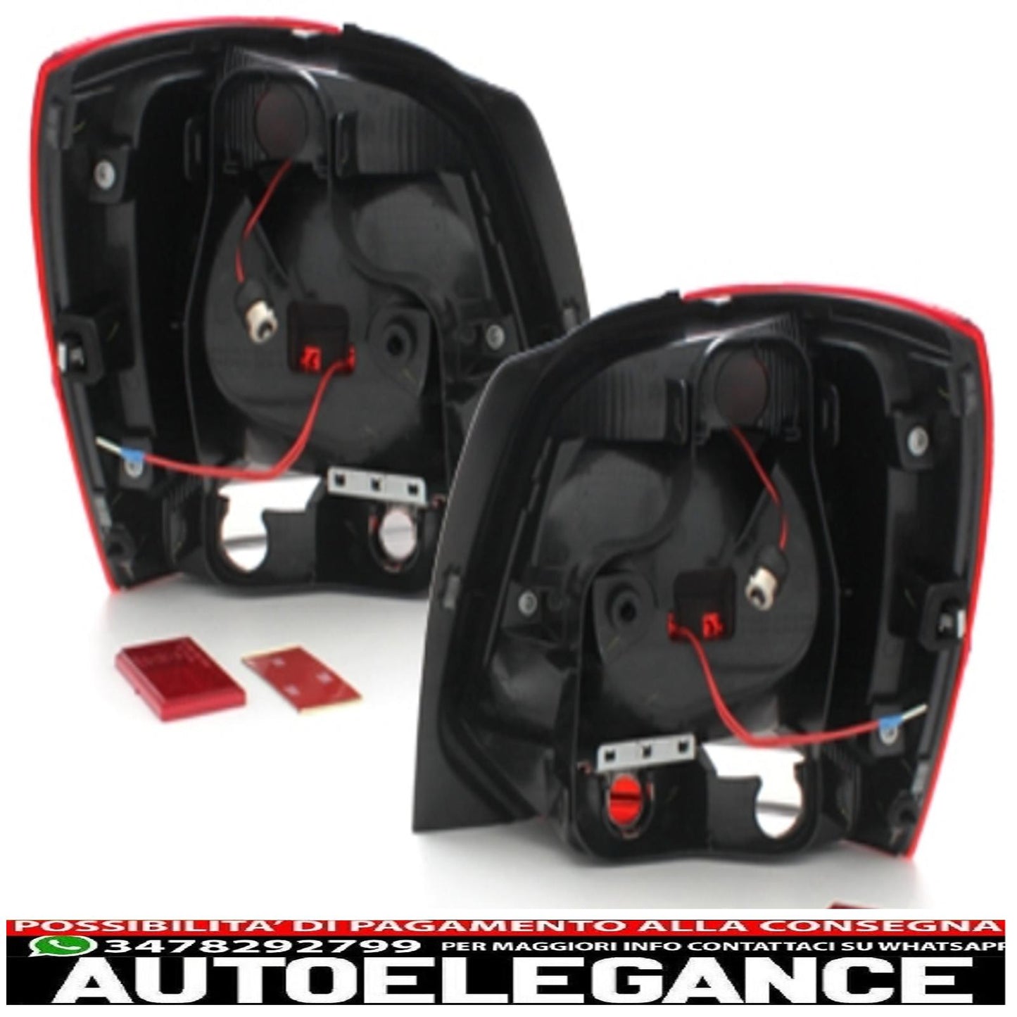LED rear lights suitable for vw polo 6r (2009-2014) red/clear