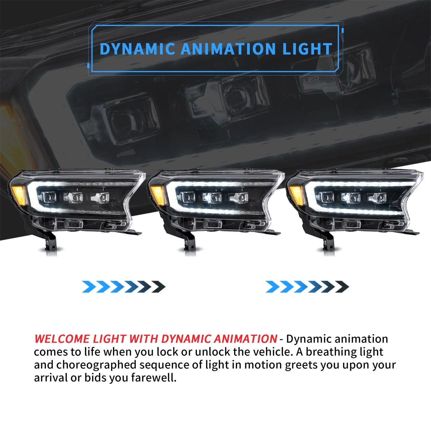 Proiettore Matrix e fari Full LED per Ford Ranger 2015-UP (non per modelli americani)