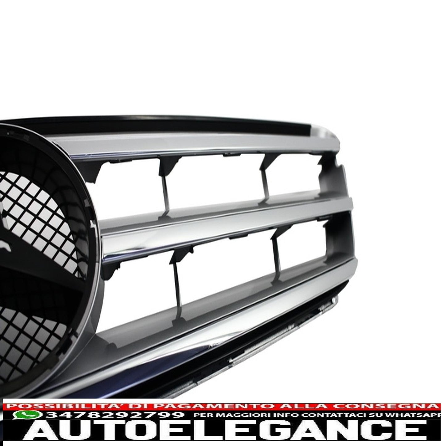 front grill suitable for mercedes benz c class w204 s204 limousine station wagon (2007-2014) avangarde chrome and silver