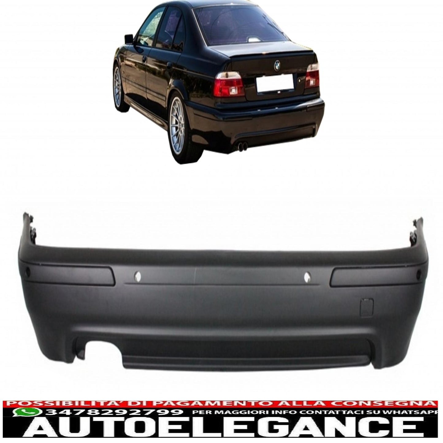 paraurti posteriore adatto per bmw serie 5 e39 (1995-2003) design m5 con pdc
