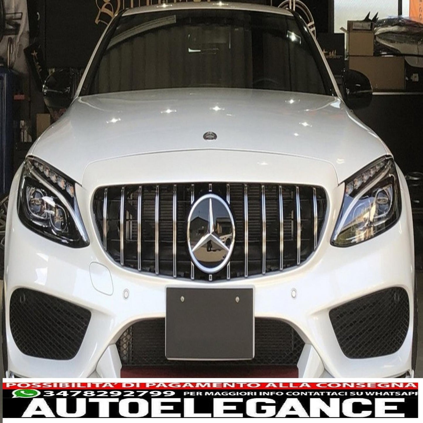 front grille suitable for mercedes c class w205 s205 a205 c205 (2014-2018) gt-r design panamericana chrome with 360 camera