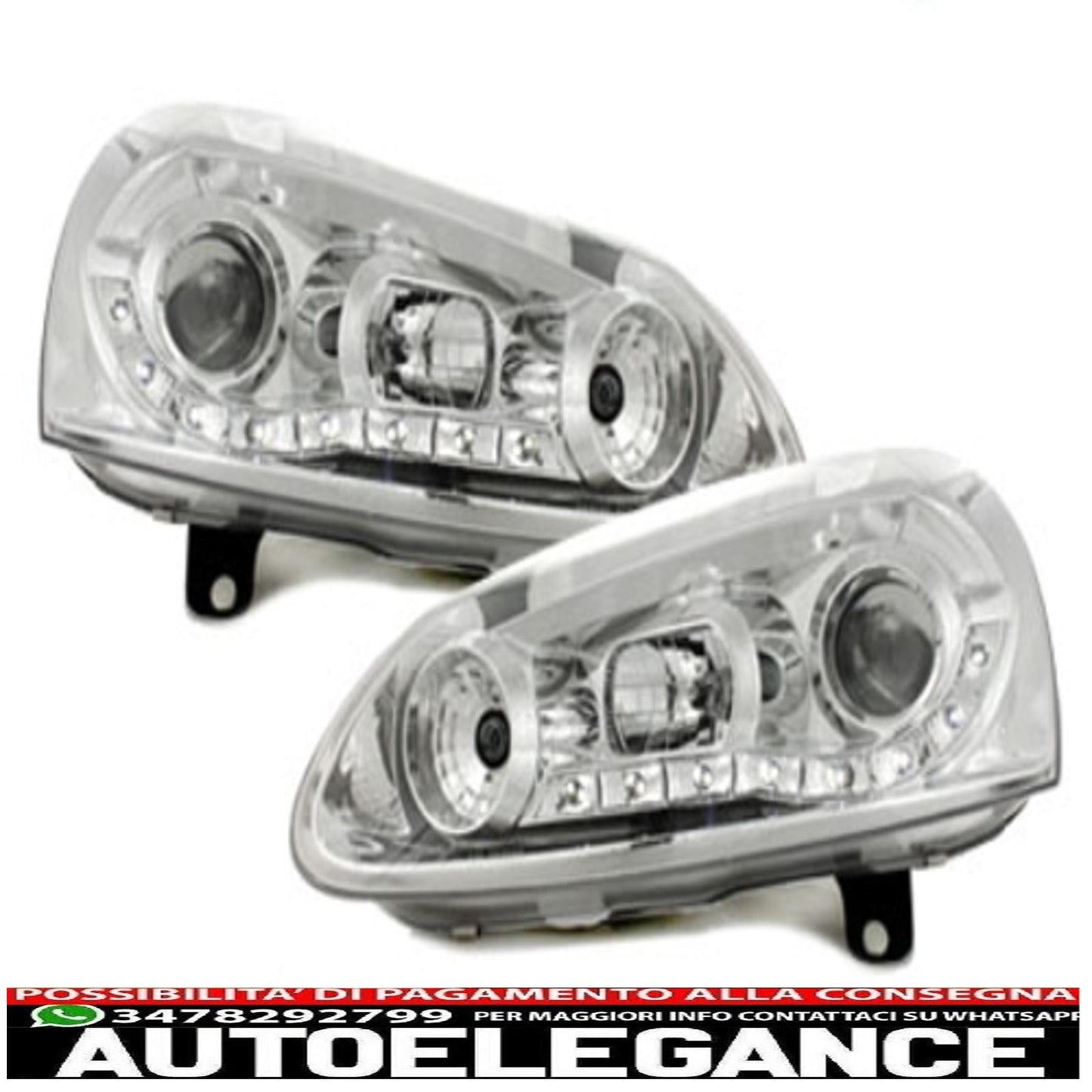 drl led dayline headlights suitable for vw golf v (2003-2009) suitable for vw jetta (2005-2011) chrome