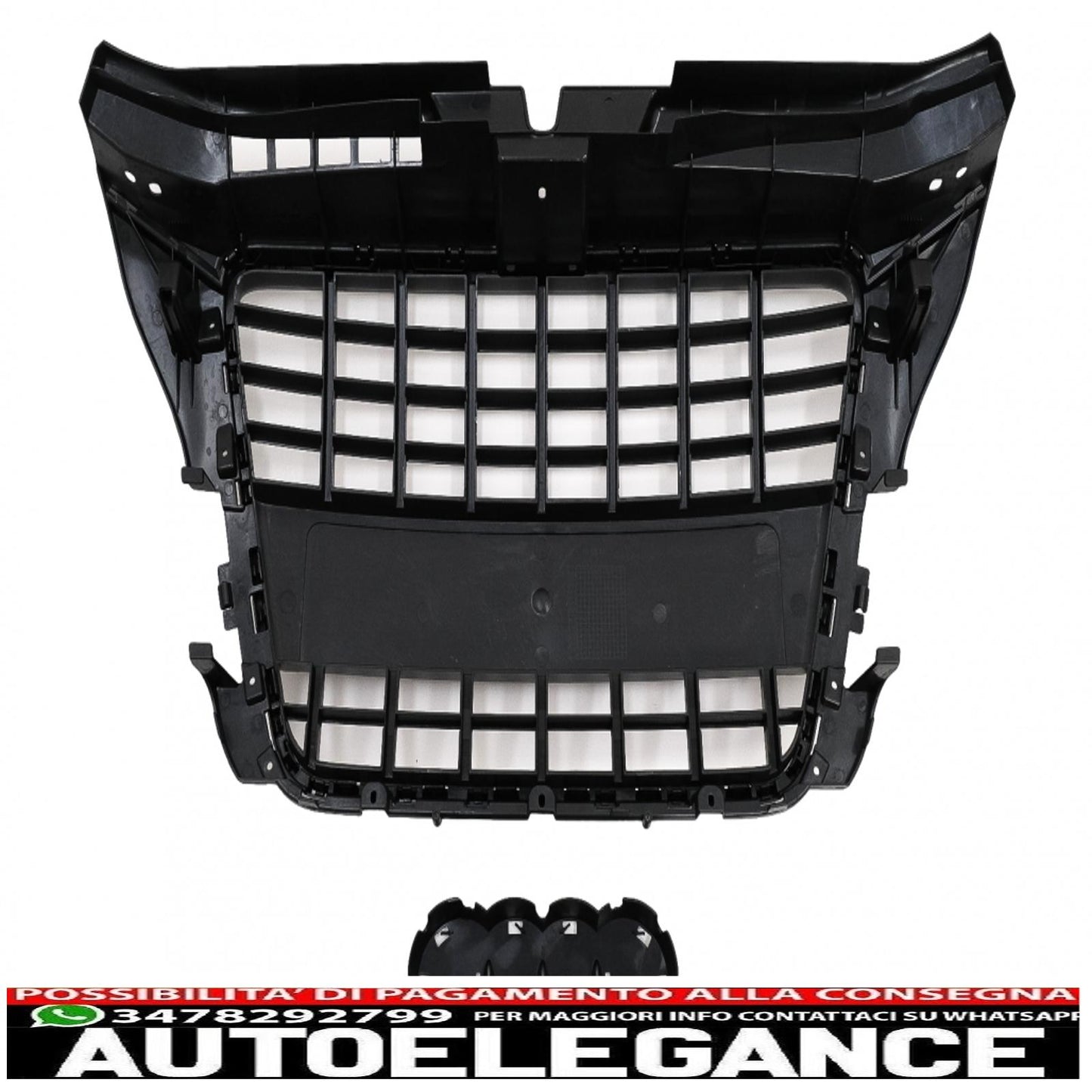 front grille without badge suitable for audi a3 8p facelift (2008-2012) black