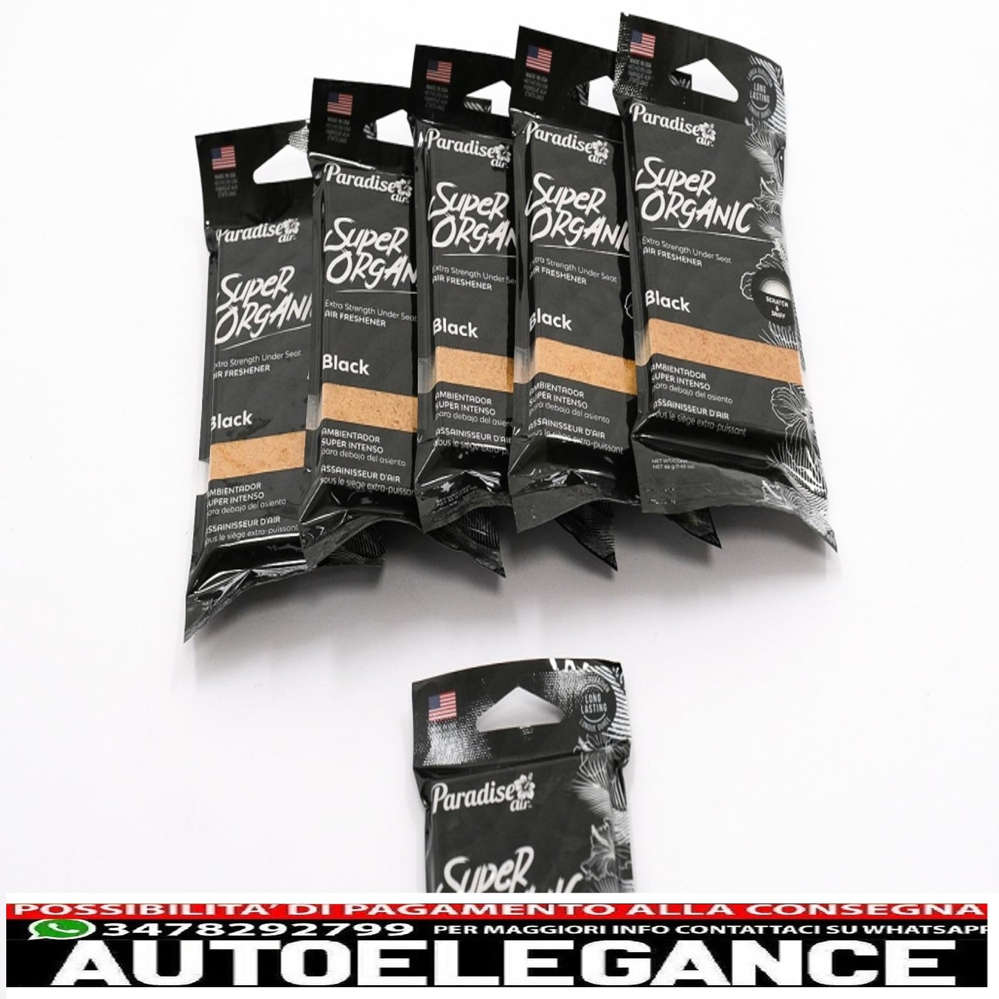 paradise fresh air super biologico extra forte deodorante sottosedile nero