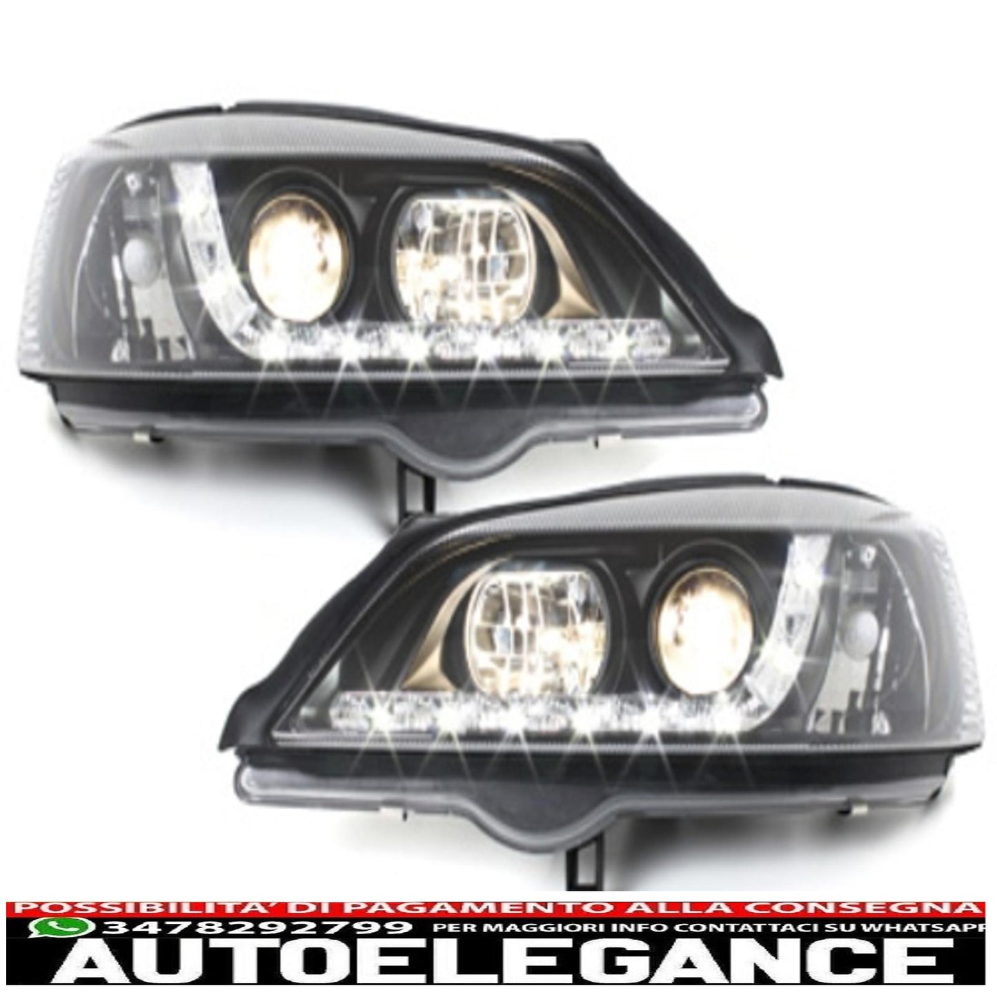 fari dayline adatti per opel astra g (09.1997-02.2004) drl nero