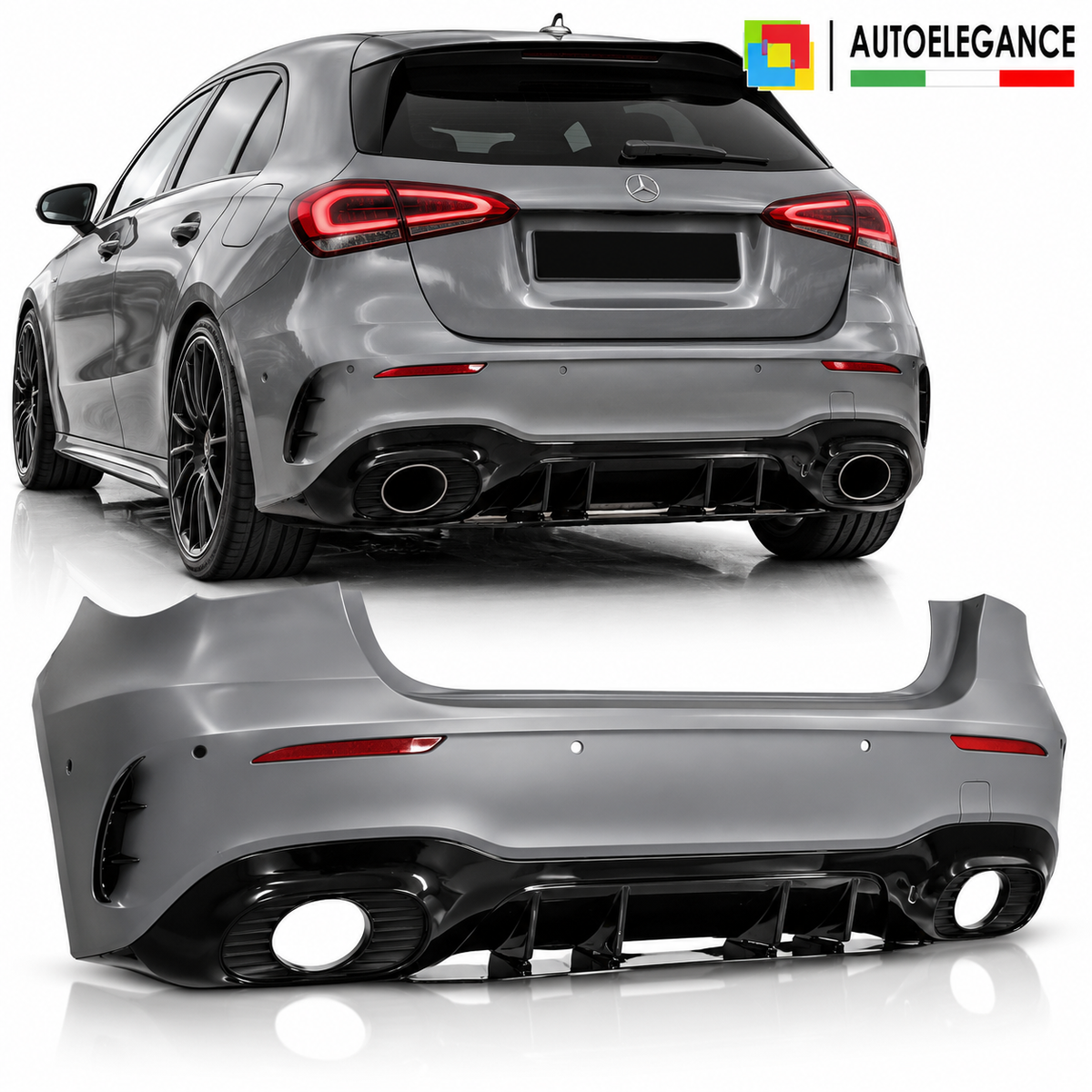 PARAURTI POSTERIORE ADATTO PER MERCEDES W177 5D 18- LOOK AMG