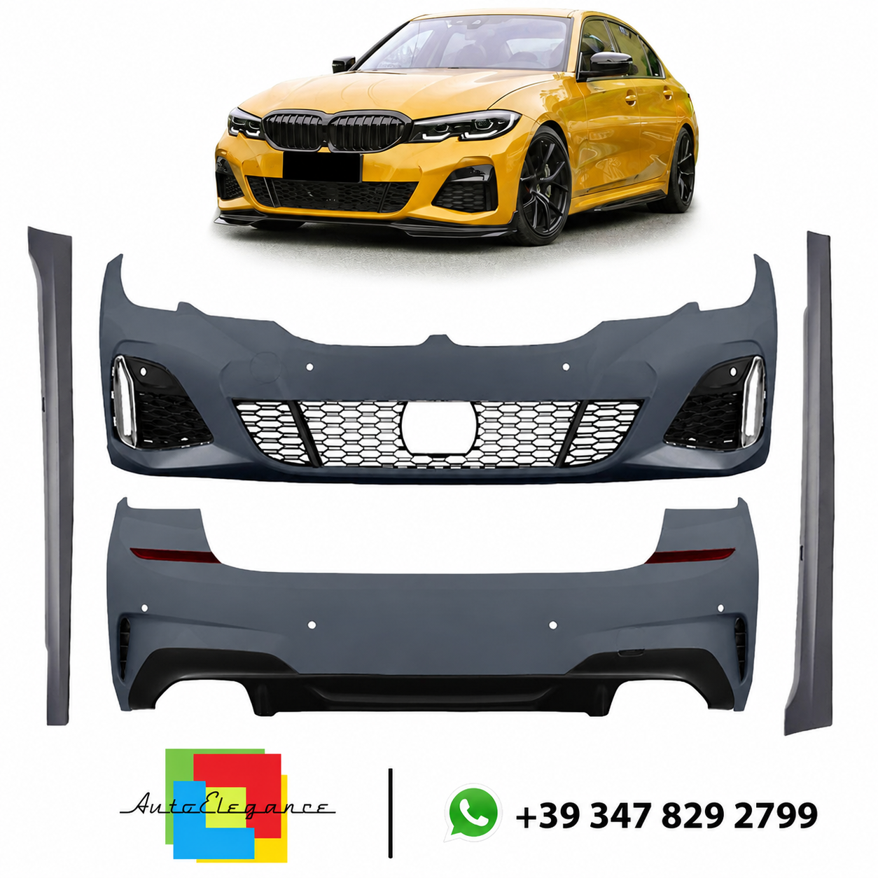 👉Set paraurti con corpo sportivo PDC ACC adatto per BMW 3 (G20) Sedan 19-22👈