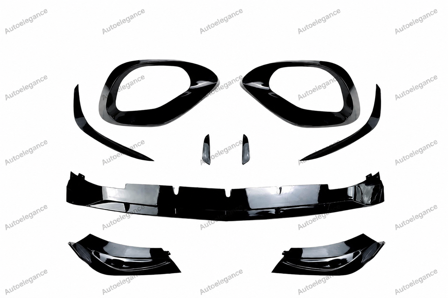 🔥ART.1062 KIT AERO ANTERIORE PER MERCEDES CLASSE C W206 2021 AMG NERO LUCIDO🔥