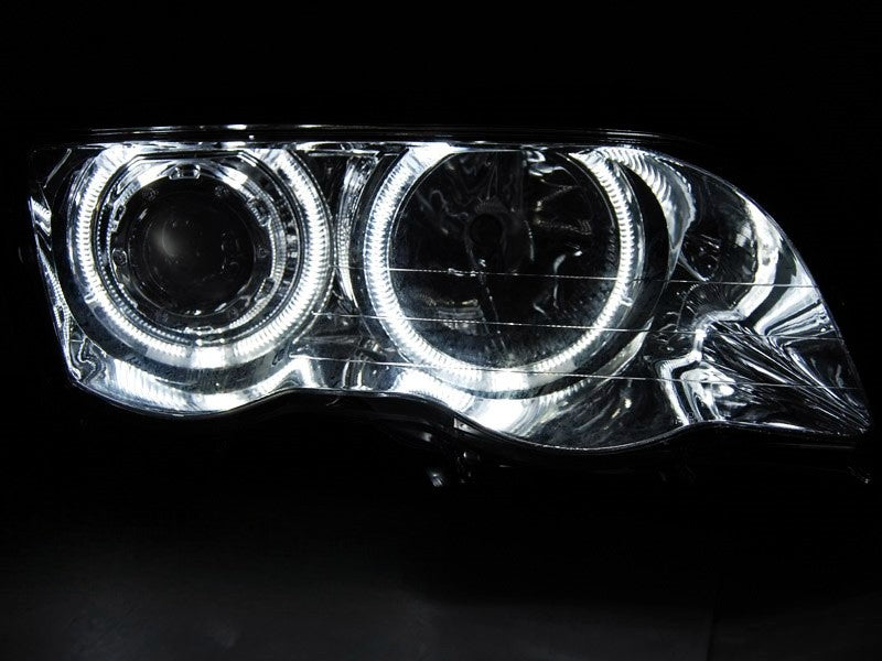 💫ART.5785 Fari anteriori Angel Eyes LED cromati adatti per BMW E46 05.98–08.01 S/T💫