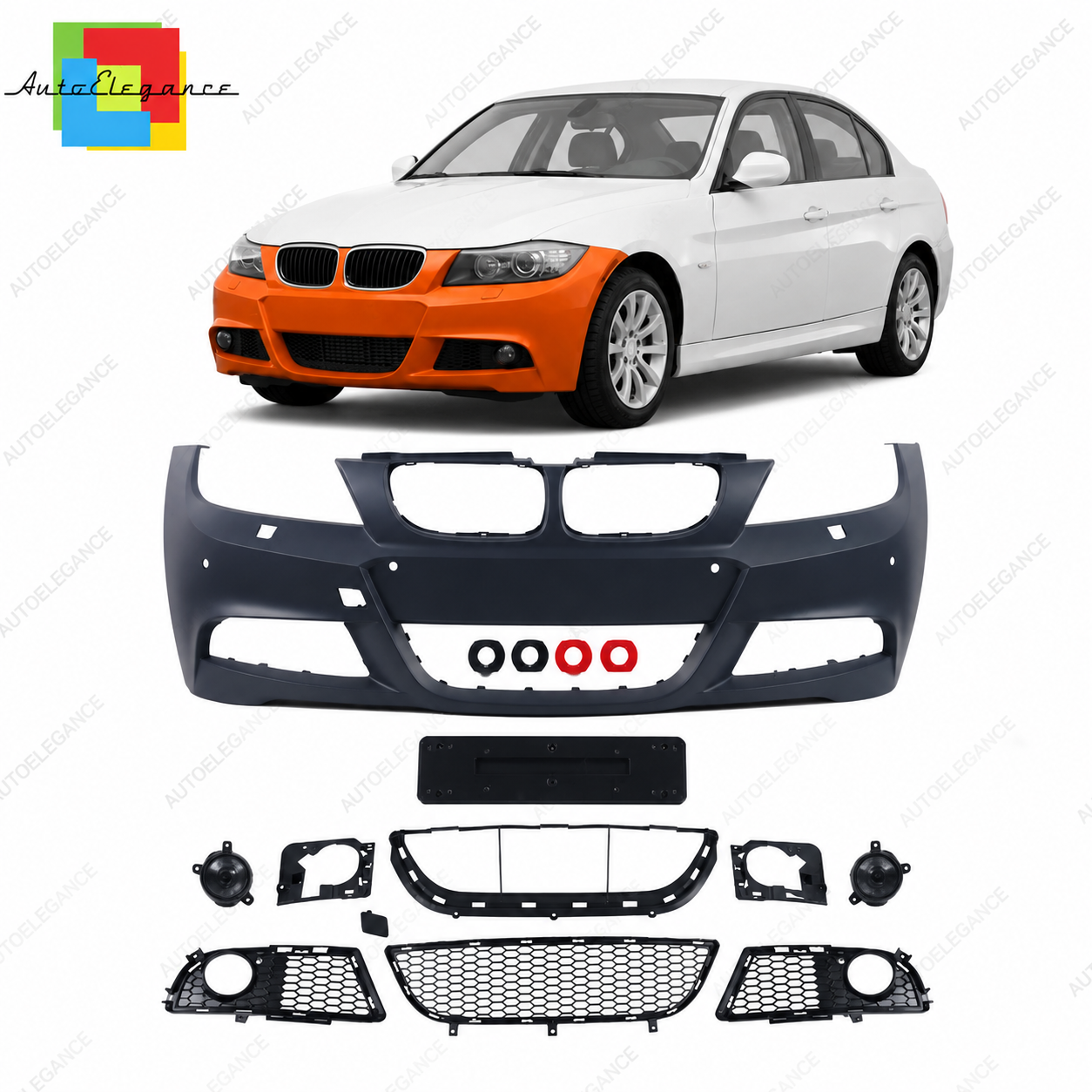 SPLITTER SUITABLE FOR VW GOLF 8 GTI GTD RLINE LOOK GLOSSY BLACK SPORTY DESIGN
