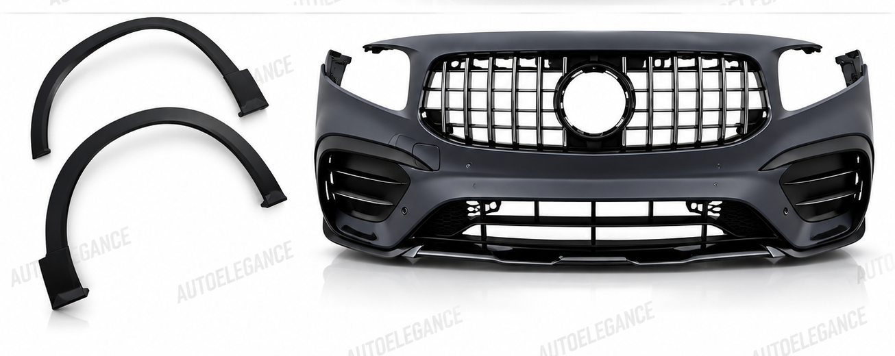 💕PARAURTI ANTERIORE MERCEDES X247 20- LOOK GLB35 GRIGLIA ARGENTO💕