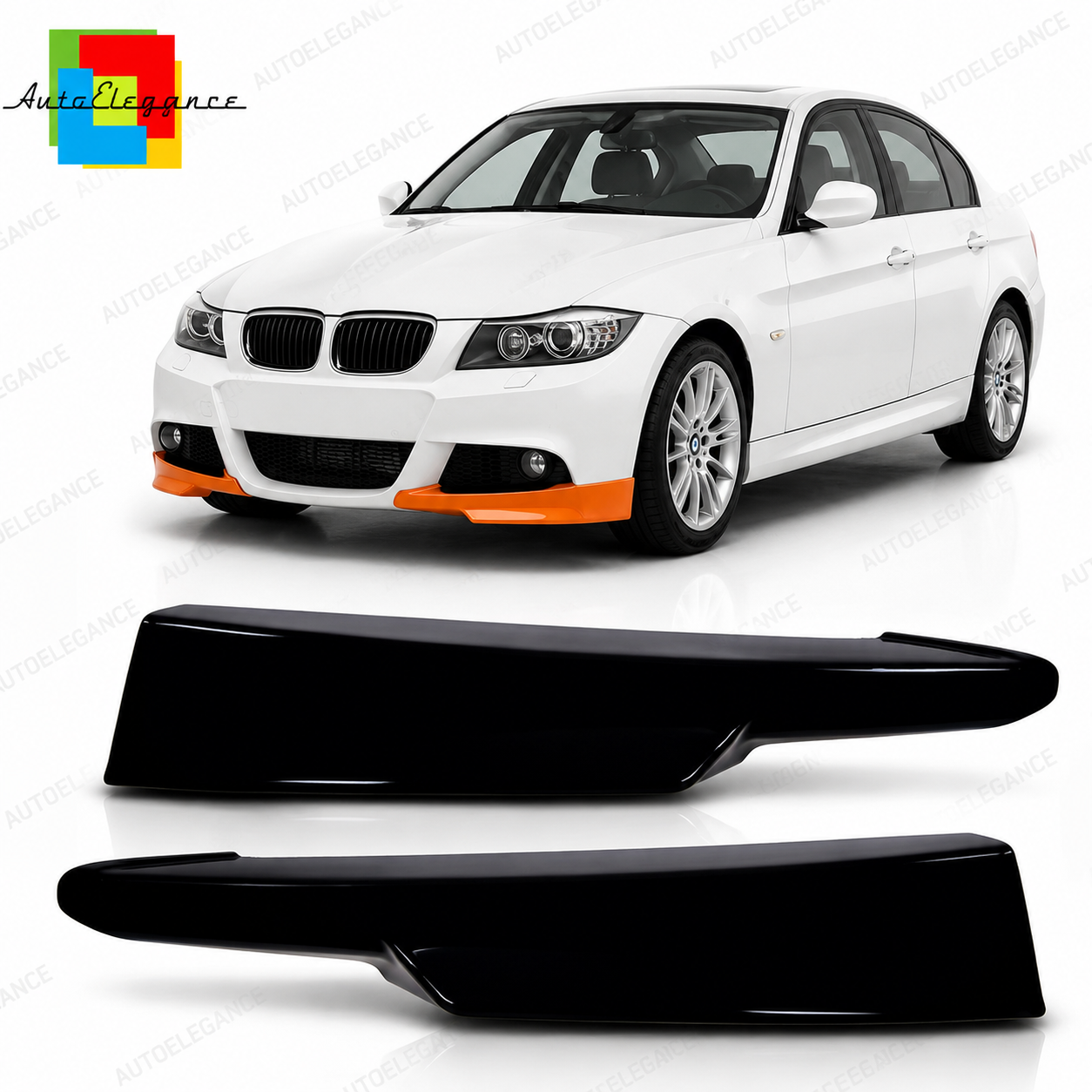 👉Minigonne anteriore opaca nera adatta per BMW Serie 3 E90/E91 2008-2011👈