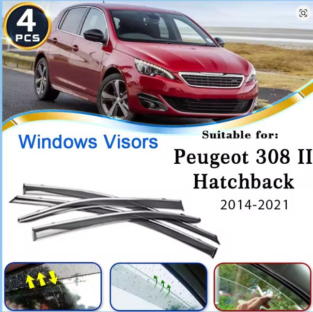 Deflettori per finestrini auto per Peugeot 308 II T9 Accessori Hatchback 2014-2021