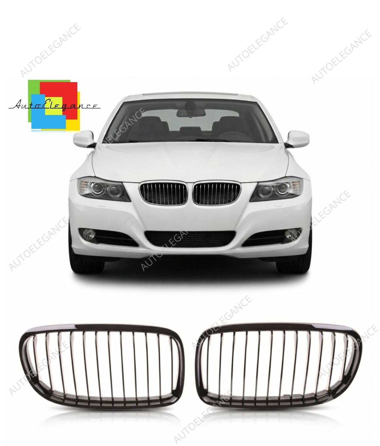 👉Griglia anteriore lucida nera adatta per BMW Serie 3 E90 E91 2008-2011👈