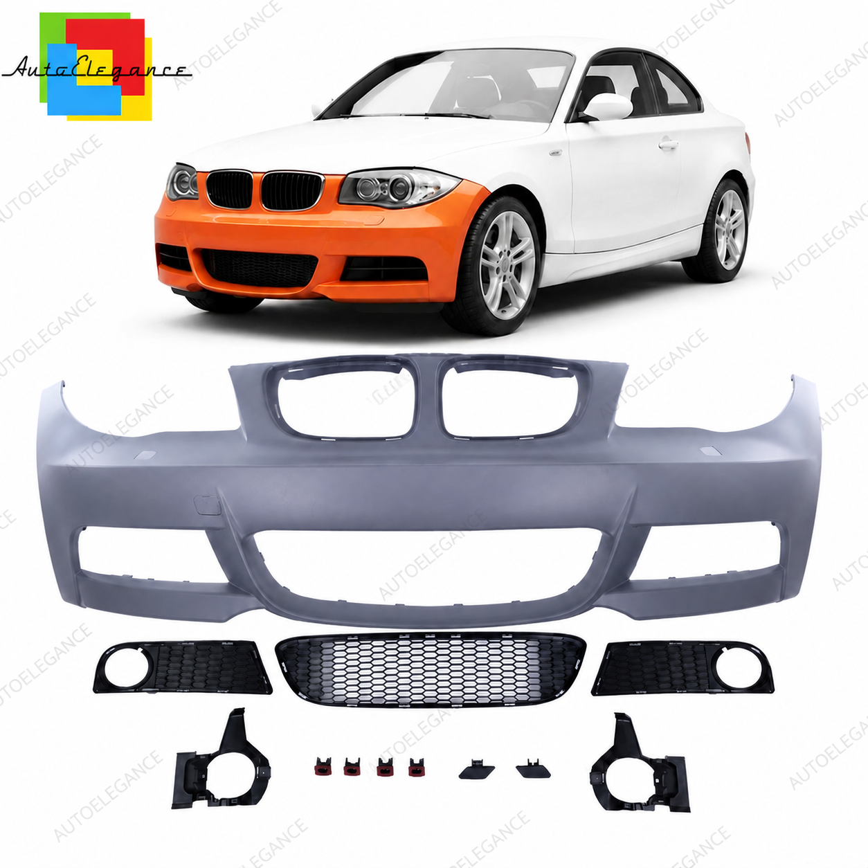 👉Paraurti anteriore M-Tech con SRA per BMW Serie 1 E81 E82 E87 E88 2004-2013👈
