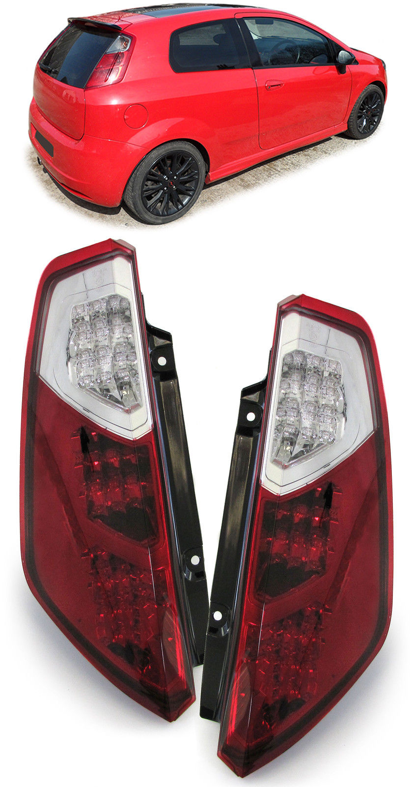 FIAT GRANDE PUNTO 199 2005-2009 FARI POSTERIORI LED LOOK SPORTIVO