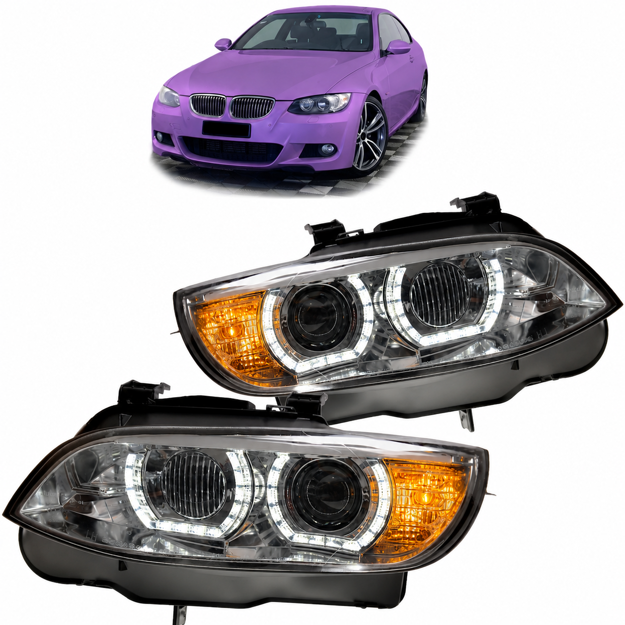👉Fari Xenon Chrome DRL AFS adatti per BMW Serie 3 E92 E93 2007-2010👈