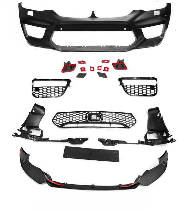 💫ART.7474 Paraurti Anteriore Look M-SPORT PDC + Spoiler per BMW G30 G31 17-20💫