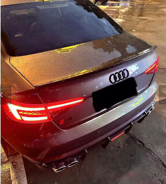 💕ART.8198 DIFFUSORE AUDI A4 B9 NERO LUCIDO SLINE CON TERZO STOP LED 💕