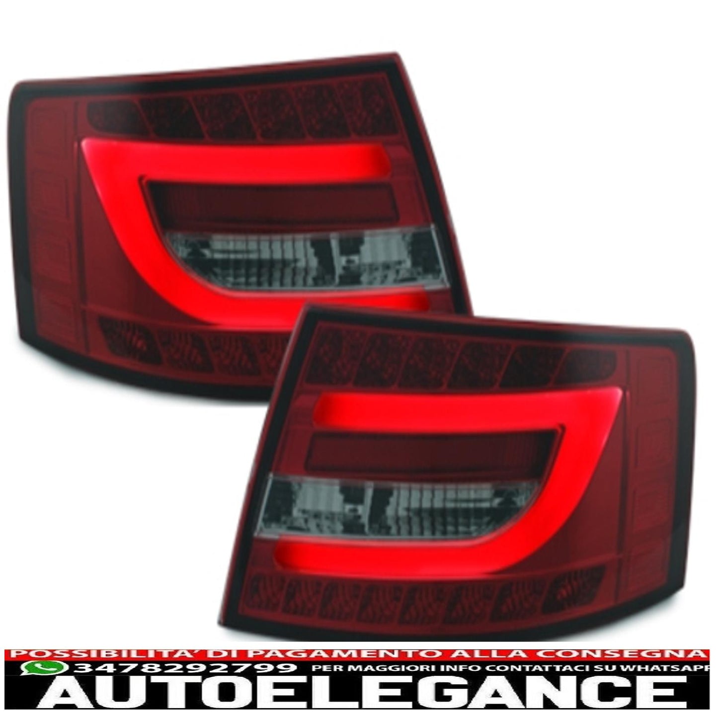 led rear lights suitable for audi a6 limousine 04-08 red/smoke