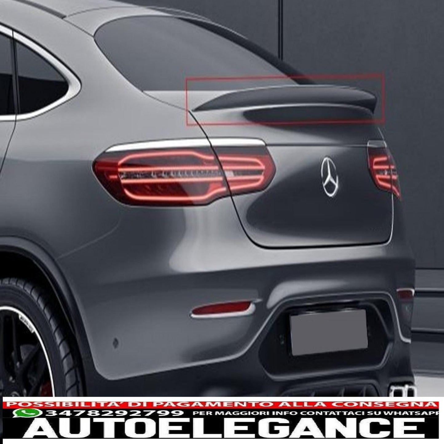 Boot Spoiler Suitable For Mercedes GLC Coupe C253 (2015-up) Piano Black