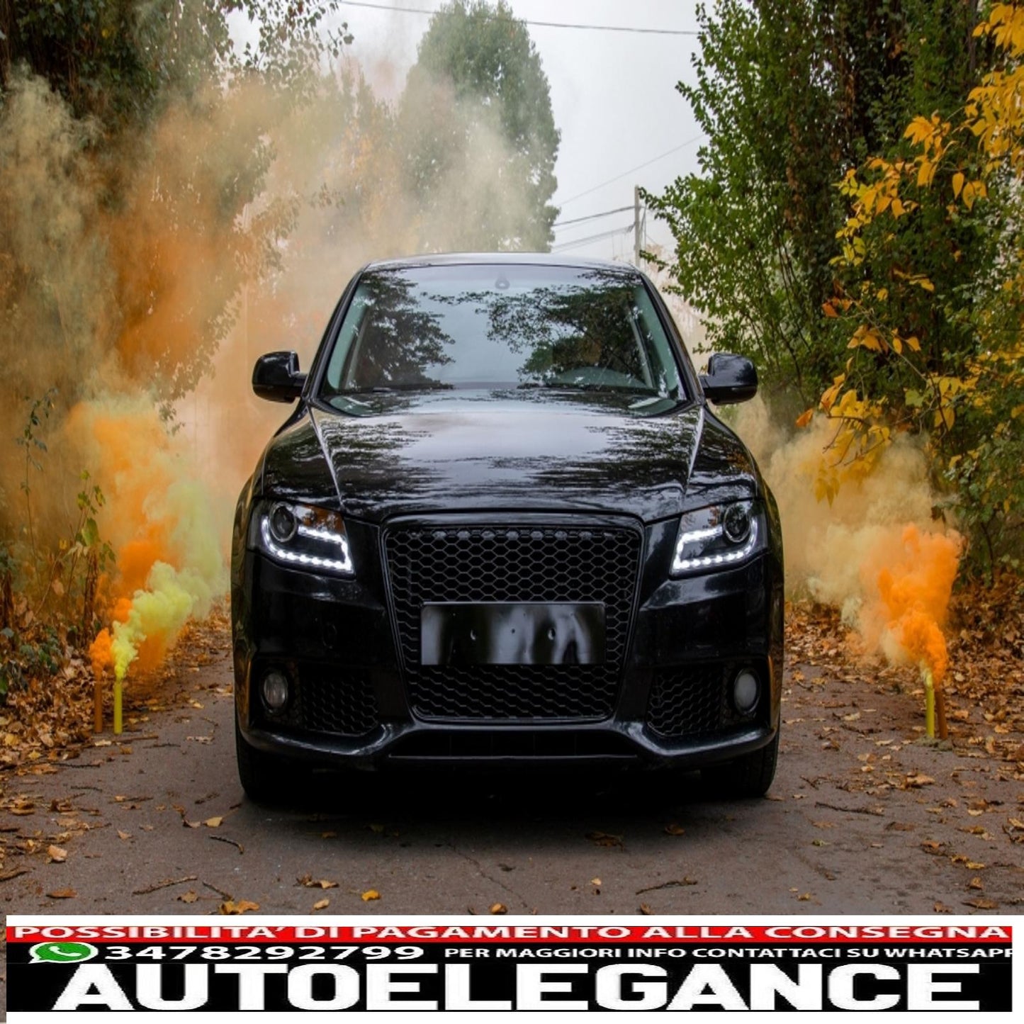 Copri fendinebbia griglie laterali adatte per audi a4 b8 8k (2007-2011) rs4 look edizione nero lucido AUTOELEGANCERICAMBI