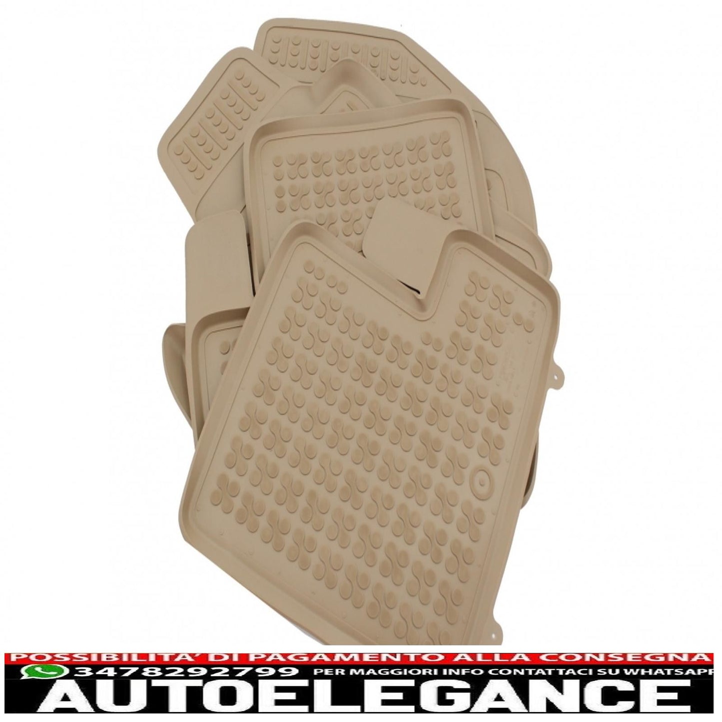 Beige rubber mats suitable for Toyota Rav4 II Facelift (2003-2005) 5 doors