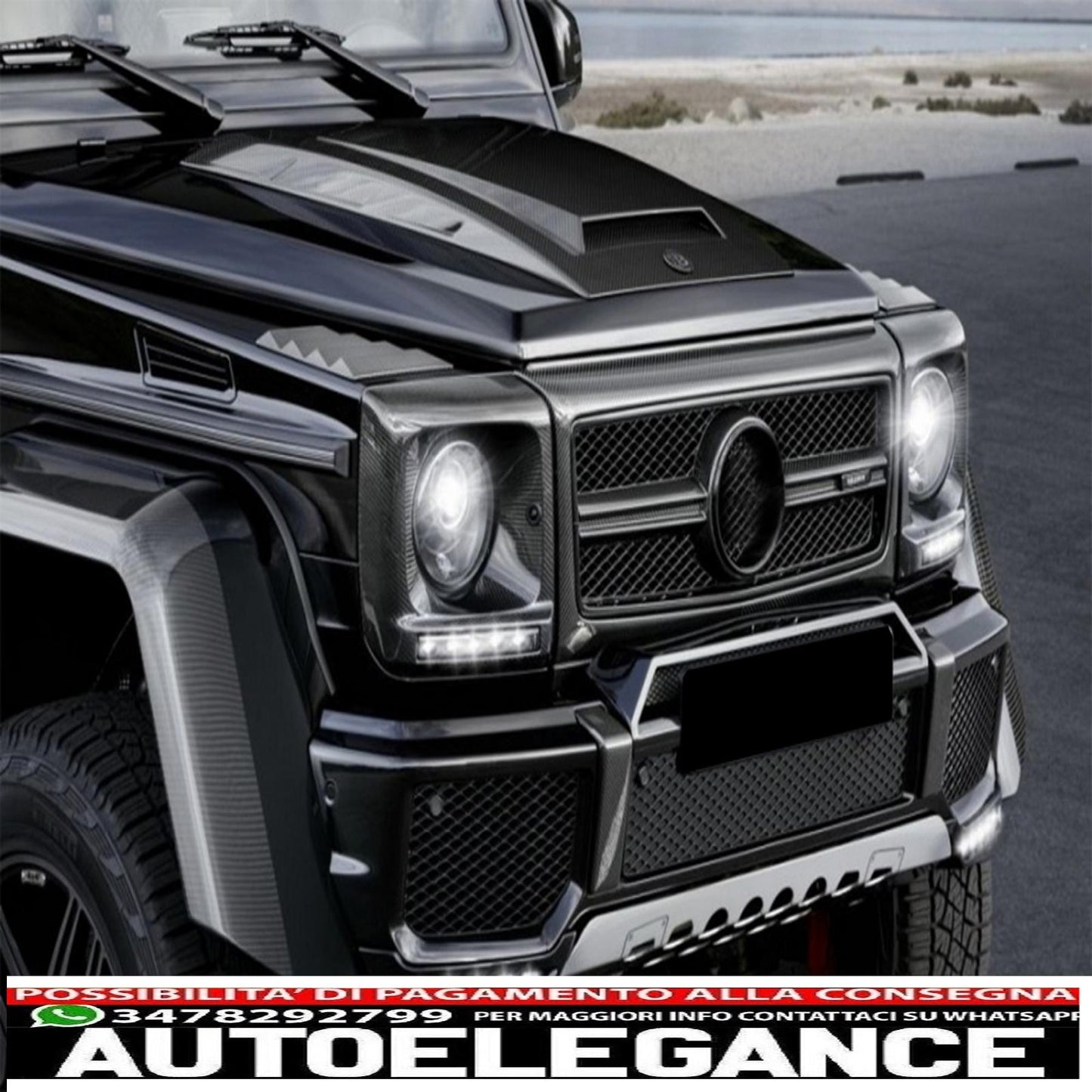 Copri fari in fibra di carbonio adatti per mercedes classe g w463 (1989-2018) design g65 AUTOELEGANCERICAMBI