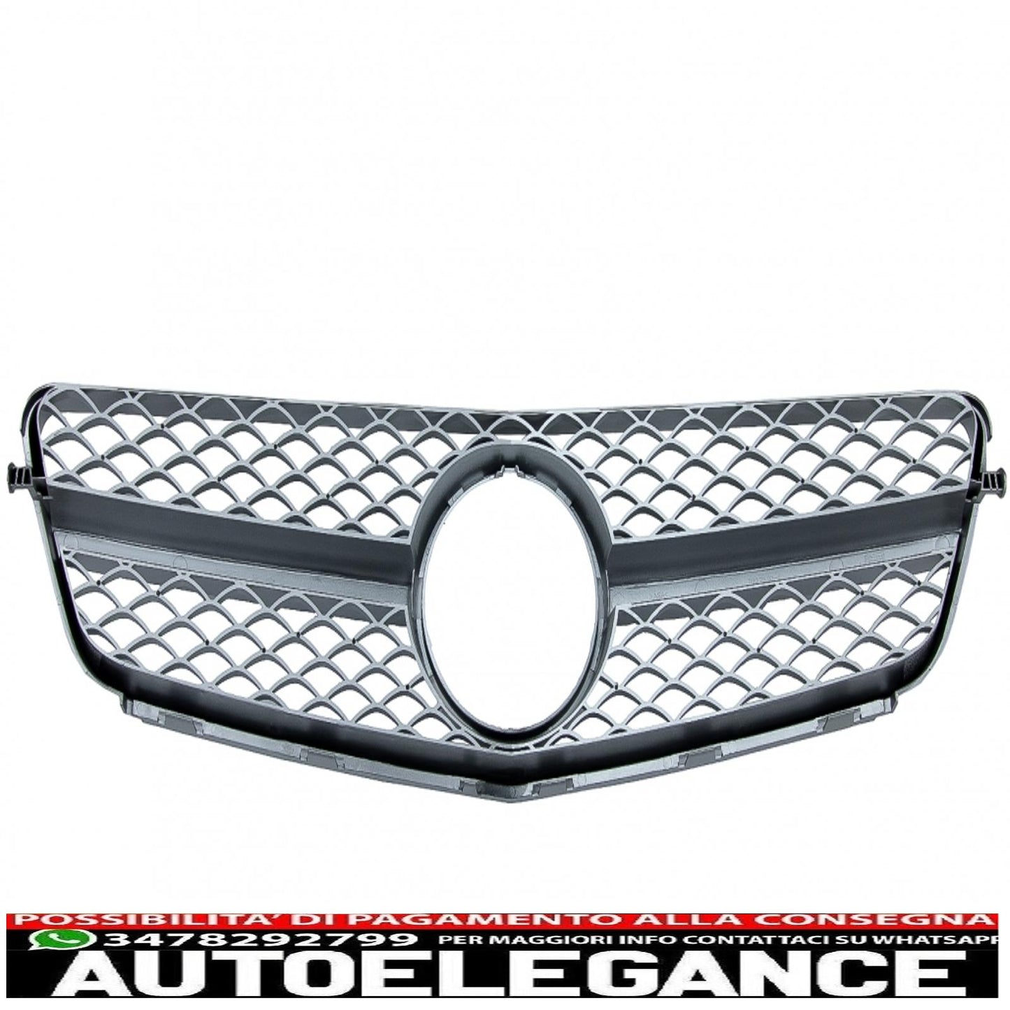 front grill suitable for mercedes c class w204 s204 limousine station wagon (2007-2014) sport dark grey brushed sl look