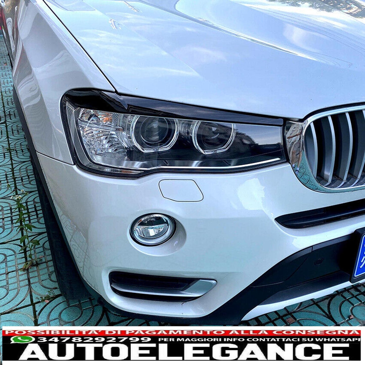 parafanghi brutto aspetto nero lucido per bmw x3 f25 lci & x4 f26 201...-mostra il titolo originaletesto originalescheinwerferblenden böser blick schwarz glanz für bmw x3 f25 lci & x4 f26 201...