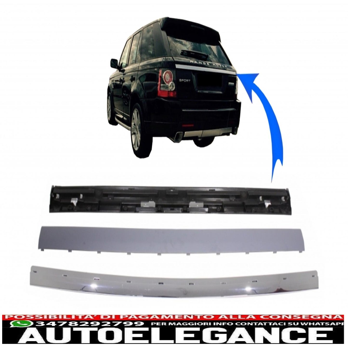 Chrome tailgate kit suitable for Range Rover Sport L320 (2005-2011) 2012 restyling autobiography look