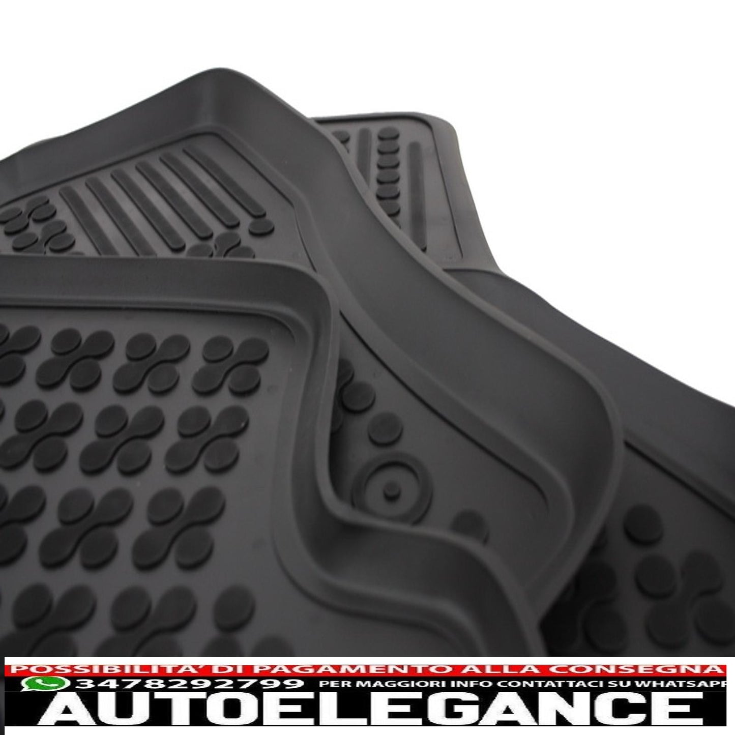 Black rubber mat suitable for audi a3 8v hatchback (2012-2020)