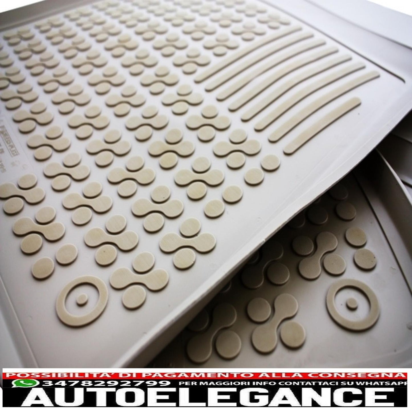 Beige rubber mat suitable for Audi A6 C7 4G Limousine (2011-2018) A7 4G Sportback (2010-2017)