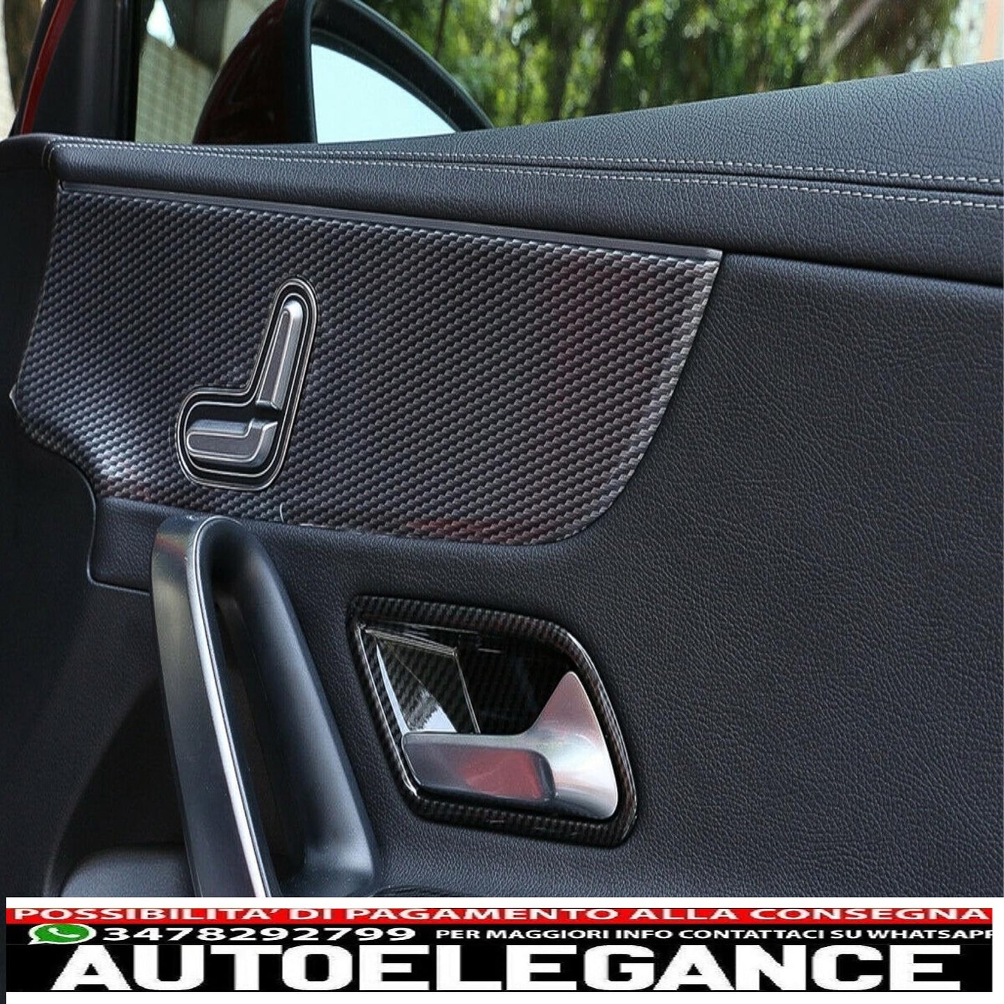 rivestimento interno della maniglia della copertura della portiera adatto per mercedes classe A w177 v177 (2018-up) guida a sinistra in carbonio