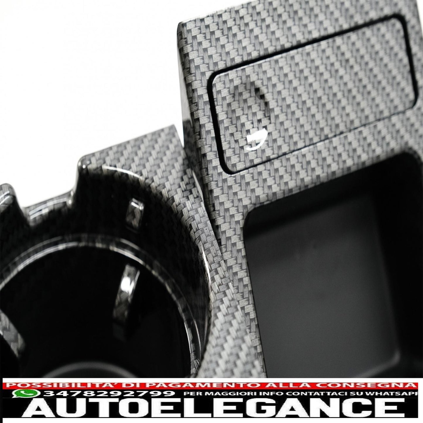 cup holder and coin holder suitable for bmw 3 series e46 (1998-2005) carbon fiber effect
