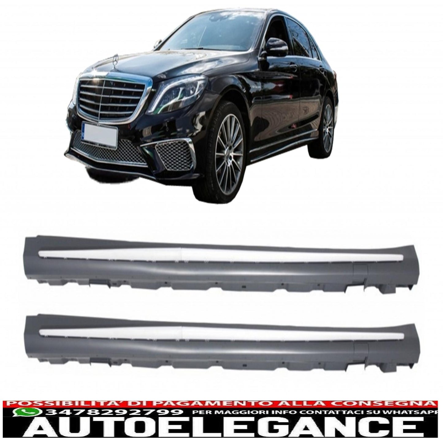side skirts suitable for mercedes s class w222 long version (2013-2020) design s65
