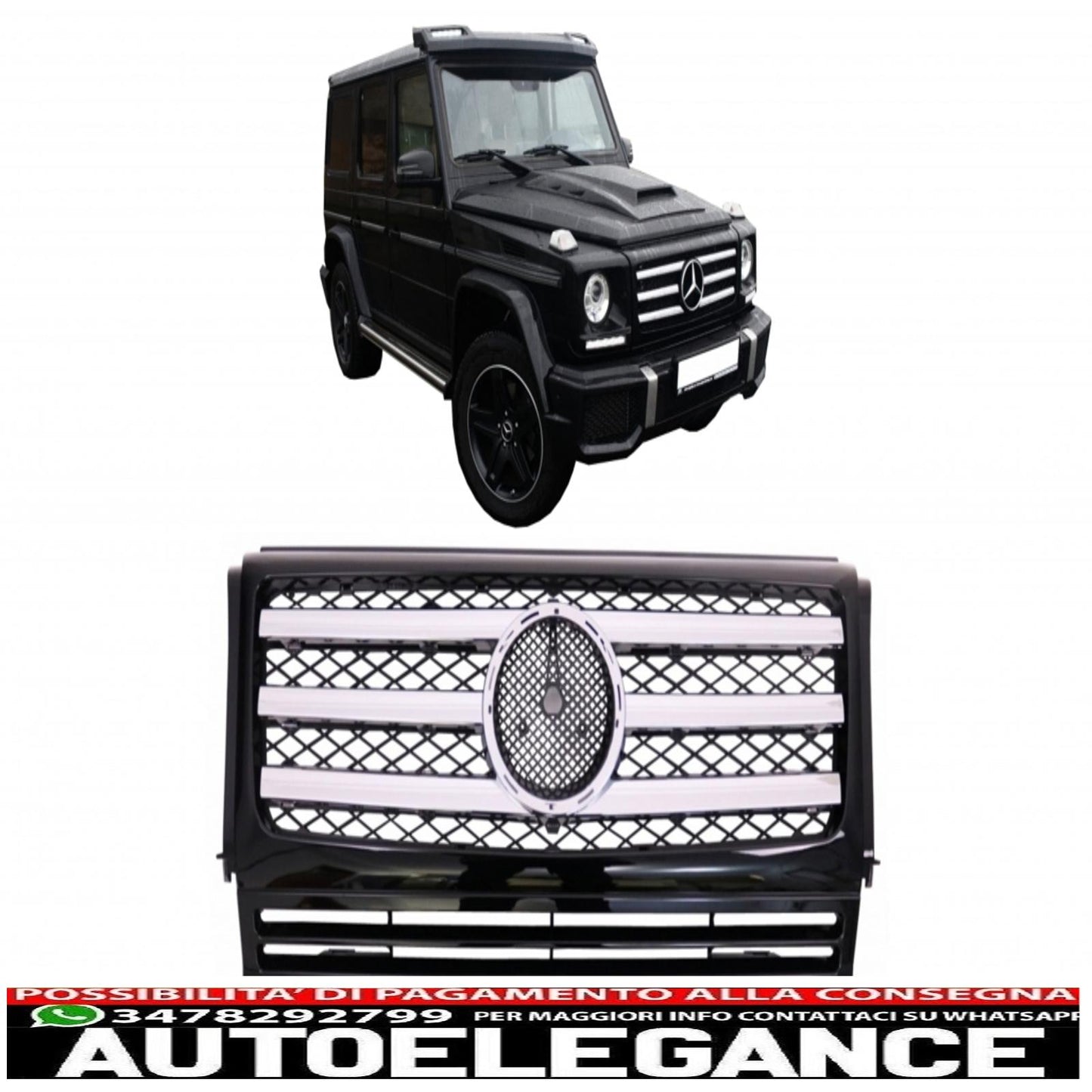 front grille suitable for mercedes w463 g-class (1989-2017) restyling design
