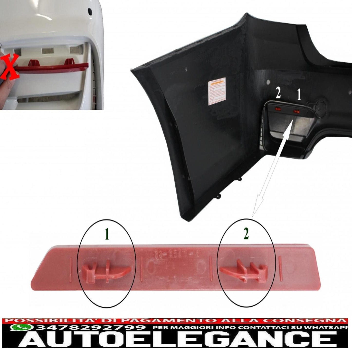 catadiottro rosso adatto a bmw serie 3 f30 (2011-2019) solo evo design paraurti posteriore lato destro AUTOELEGANCERICAMBI
