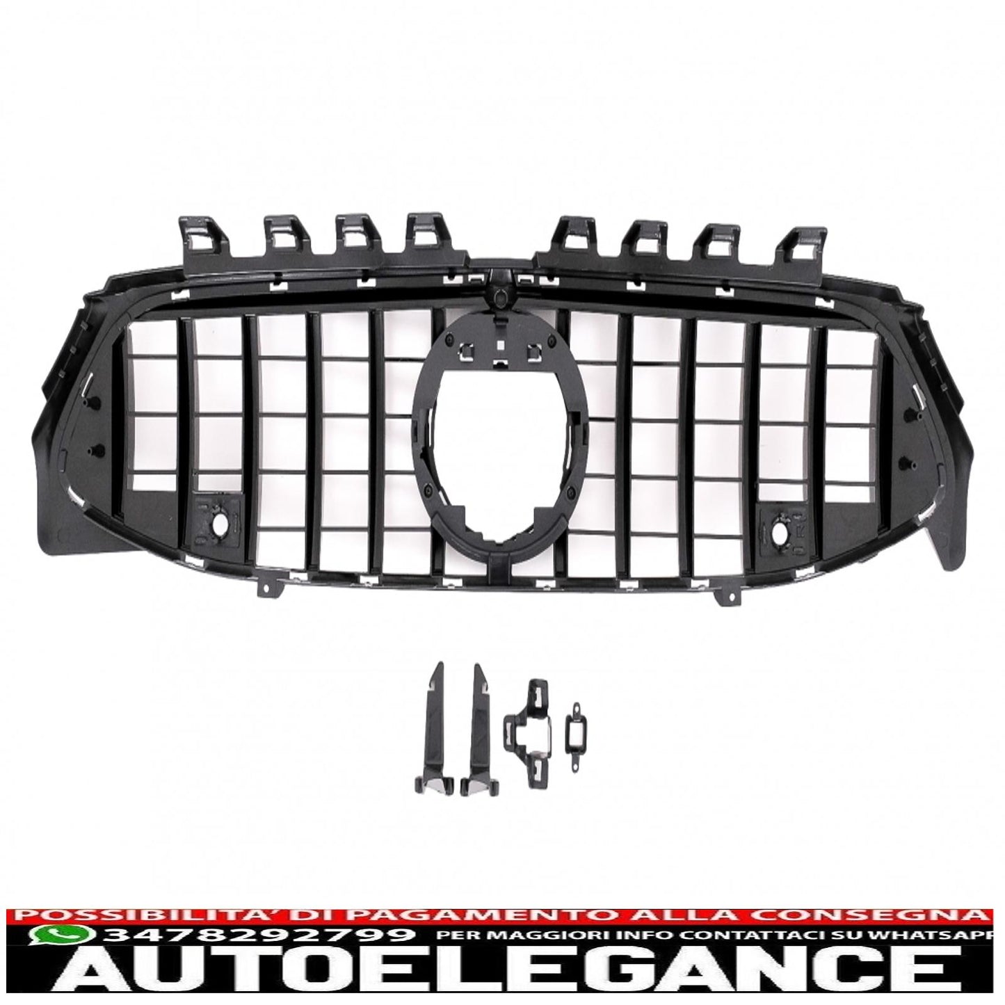 front grille suitable for mercedes cla x118 c118 (2019-up) chrome stripes gt-r design panamericana