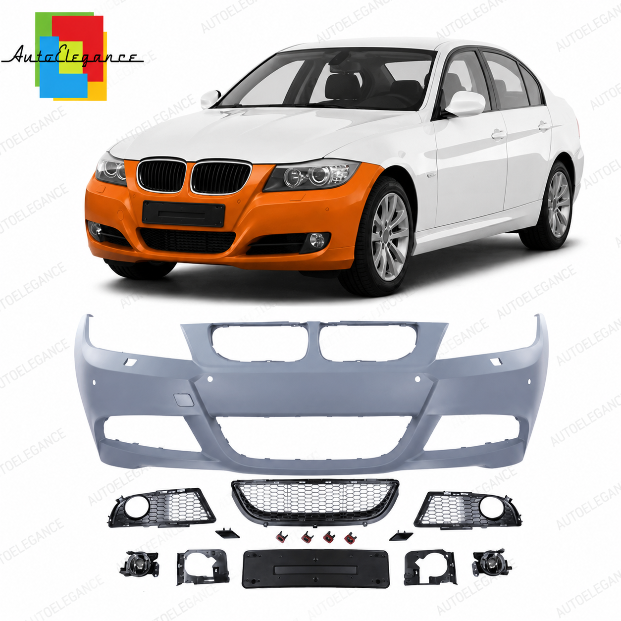 👉Paraurti Anteriore Sport con PDC SRA adatto per BMW Serie3 E90 E91 2008-2011👈