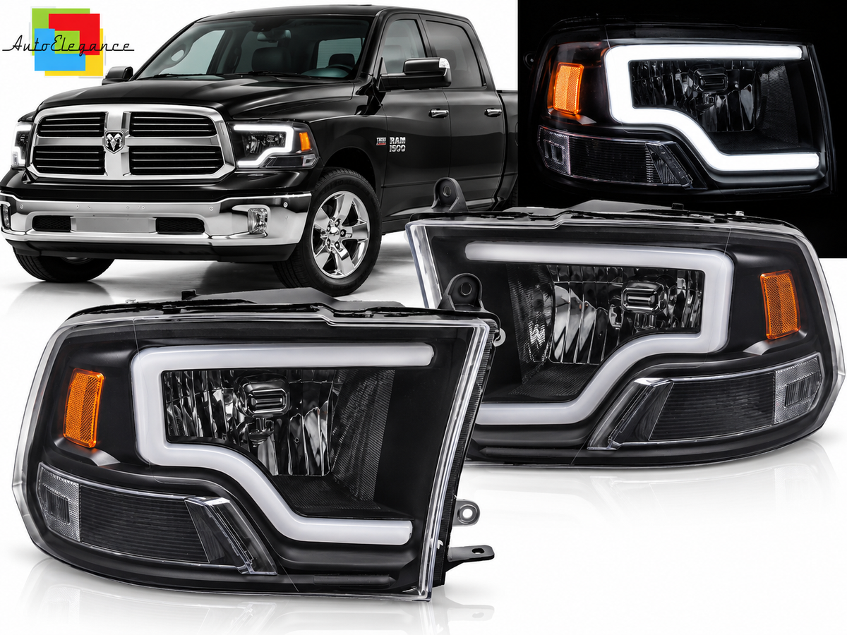 FARI ANTERIORI NERI ADATTI PER DODGE RAM 09-18