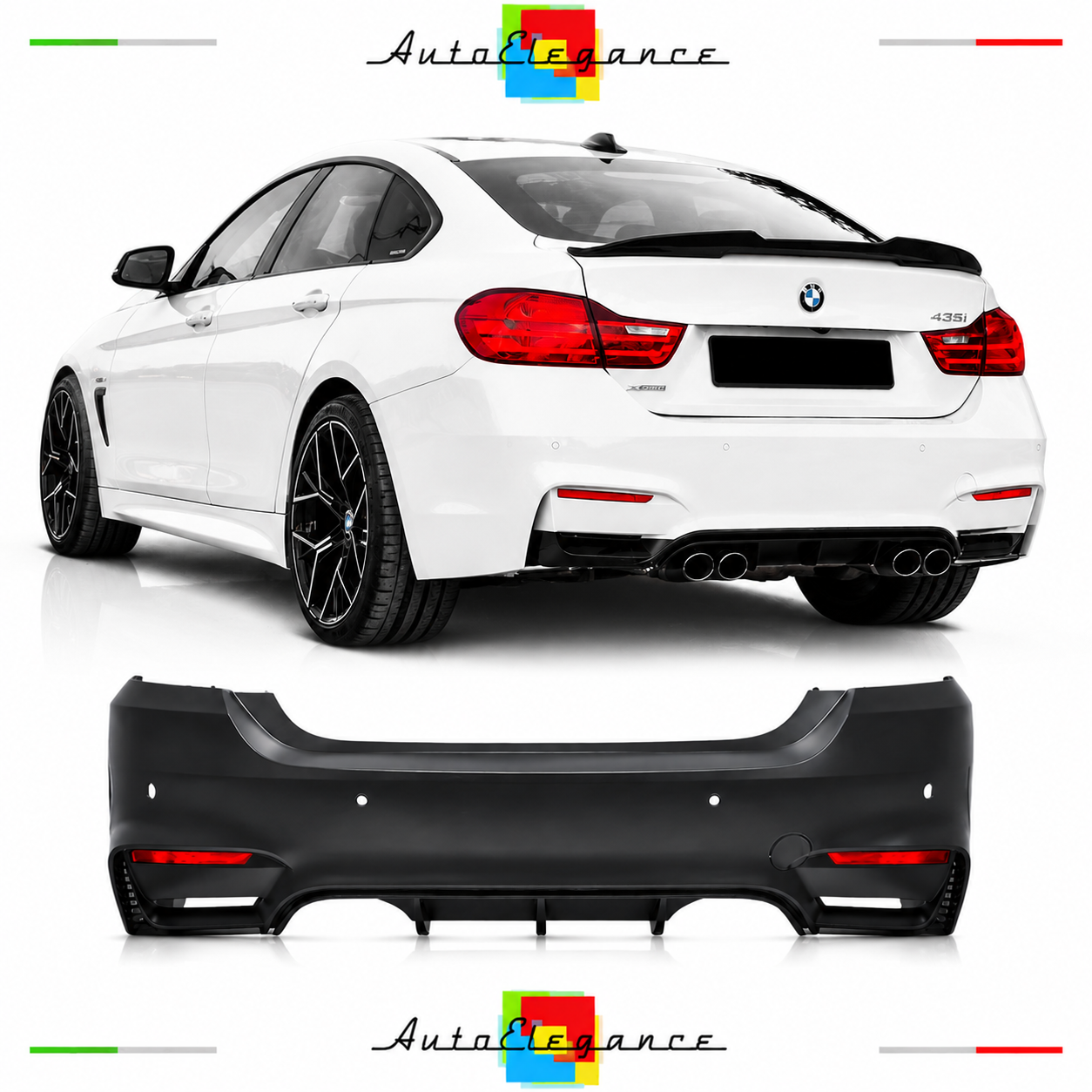 PARAURTI POSTERIORE BMW F36 GRAN COUPE LOOK M4 PDC