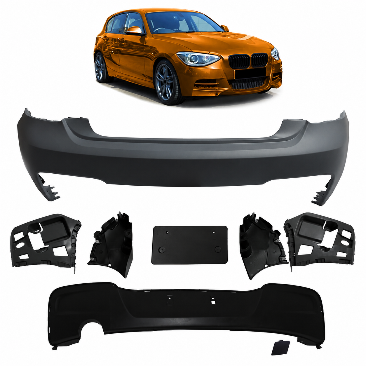 👉Paraurti posteriore con diffusore adatto per BMW Serie 1 (F20 F21) 2011-2015👈