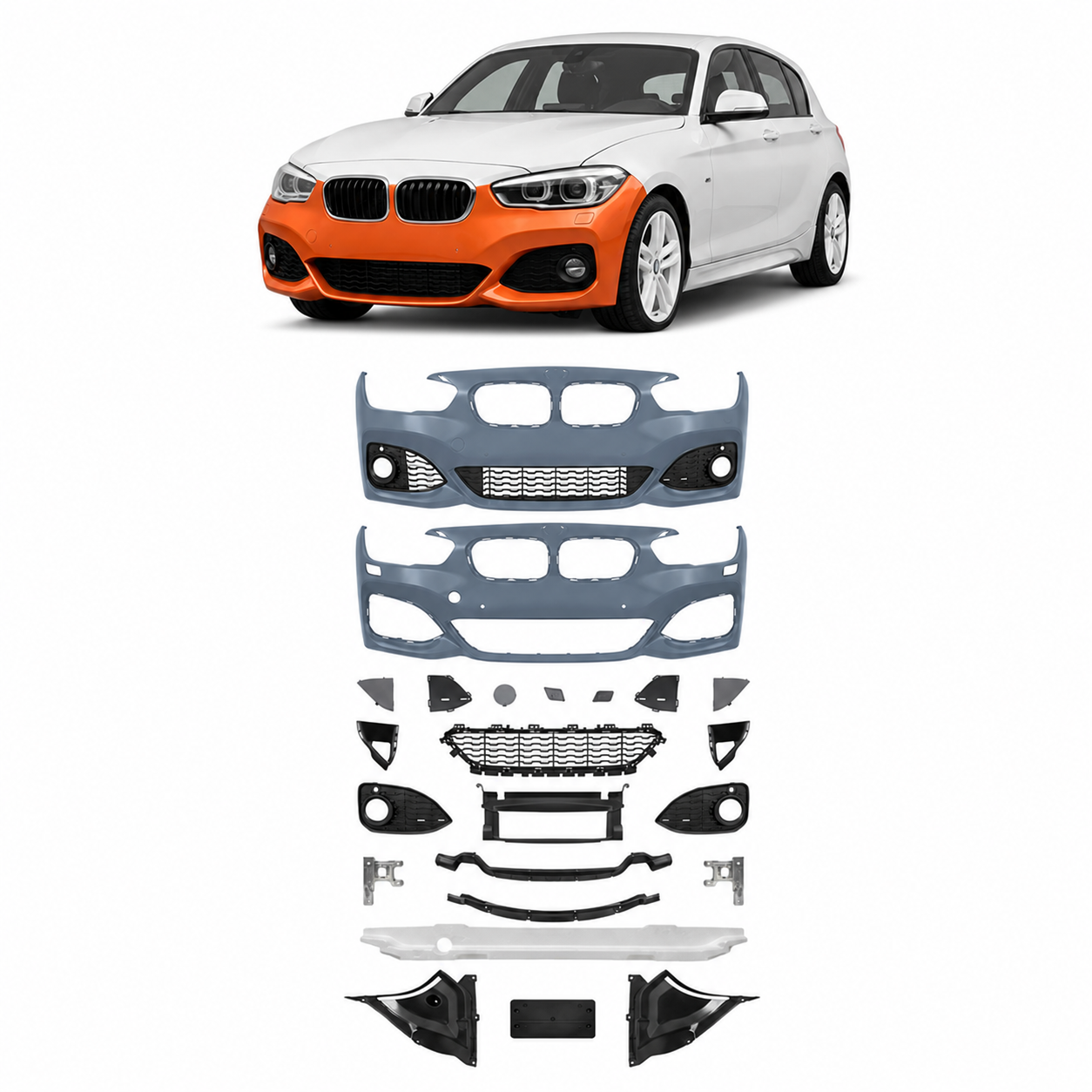 👉Paraurti anteriore M-Tech PDC SRA adatto per BMW Serie 1 F20 F21 2015-2019👈