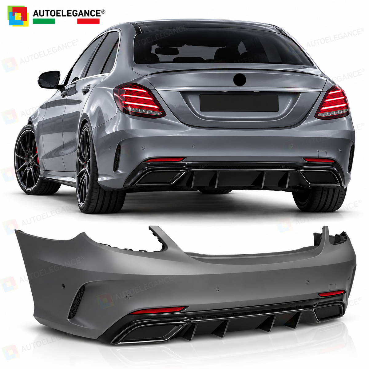 PARAURTI POSTERIORE STILE SPORT ADATTO PER MERCEDES W205 18-